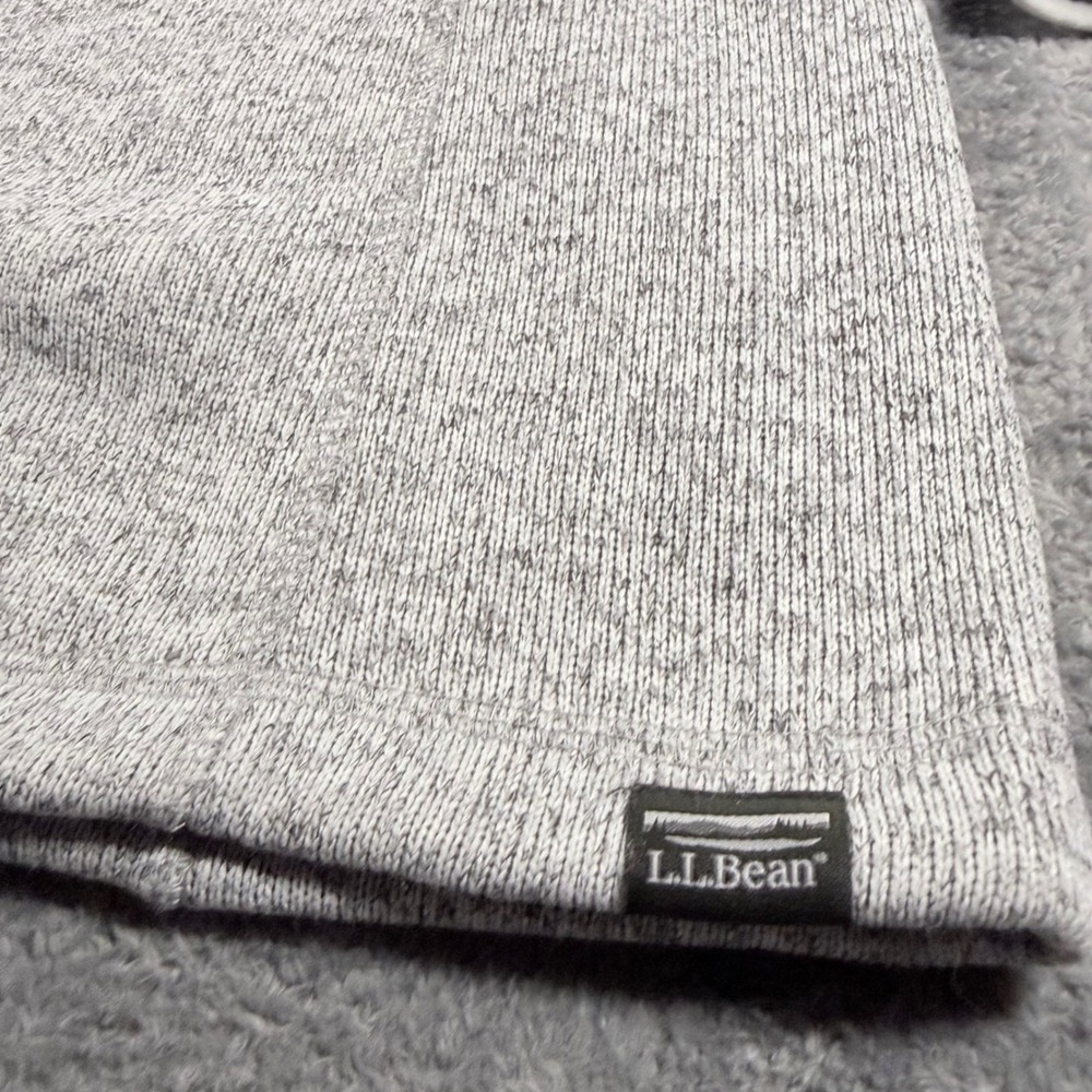 LL Bean Womens XL Sweater Fleece Full Zip Hoodie Light Gray Heather - Picture 5 of 9